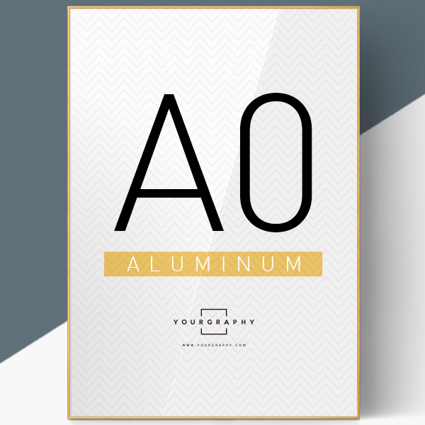 알루미늄 액자 라운드 무광골드 A0
