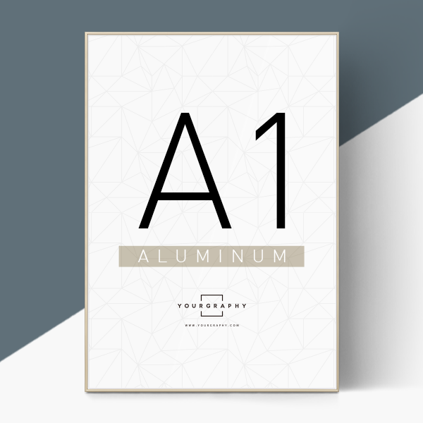 알루미늄 액자 라운드 샴페인골드 A1