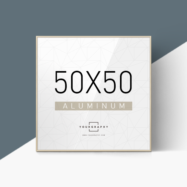 알루미늄 액자 라운드 샴페인골드 50x50