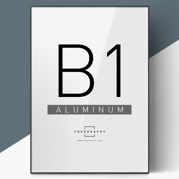 알루미늄 액자 라운드 매트블랙 B1