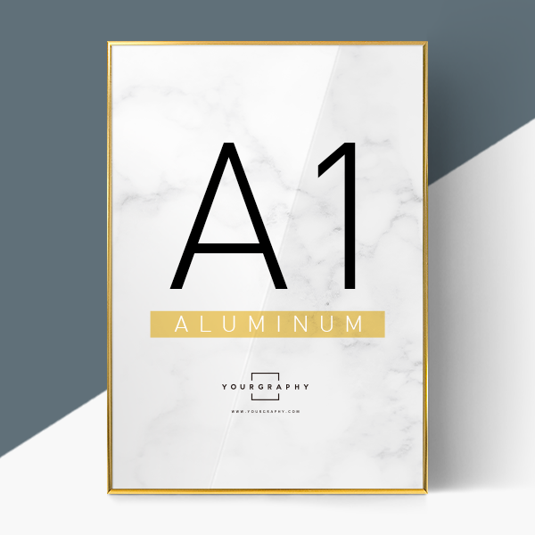 알루미늄 액자 라운드 유광골드 A1