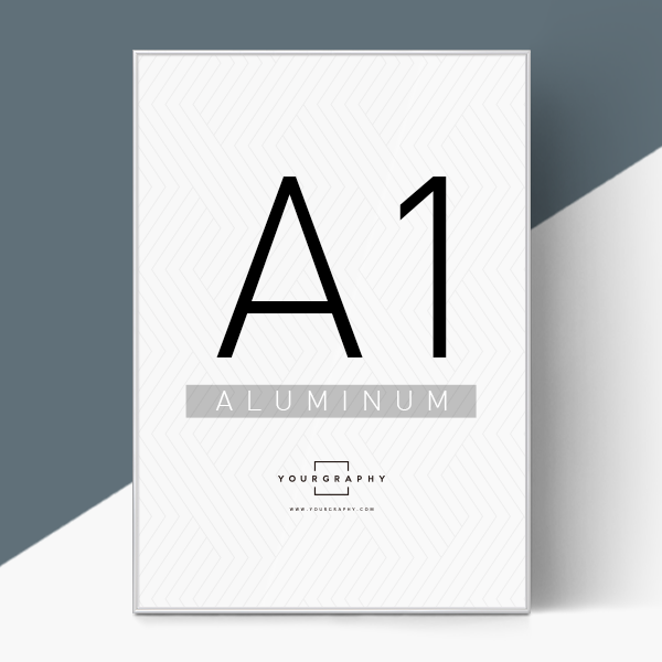 알루미늄 액자 라운드 무광실버 A1