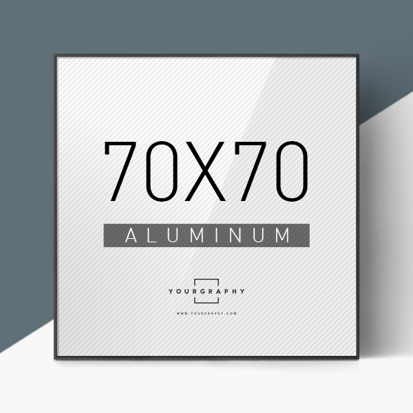 알루미늄 액자 라운드 매트블랙 70x70