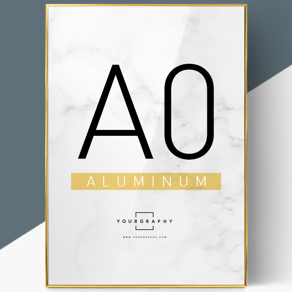 알루미늄 액자 라운드 유광골드 A0